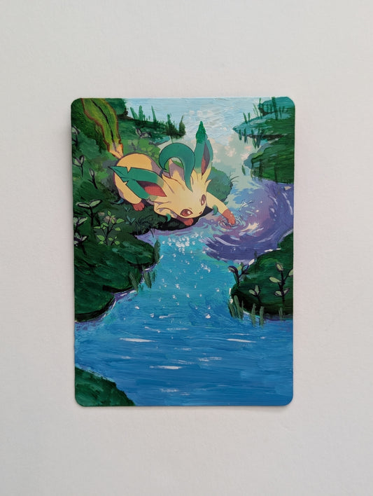 Leafeon Card Art Extended Painting