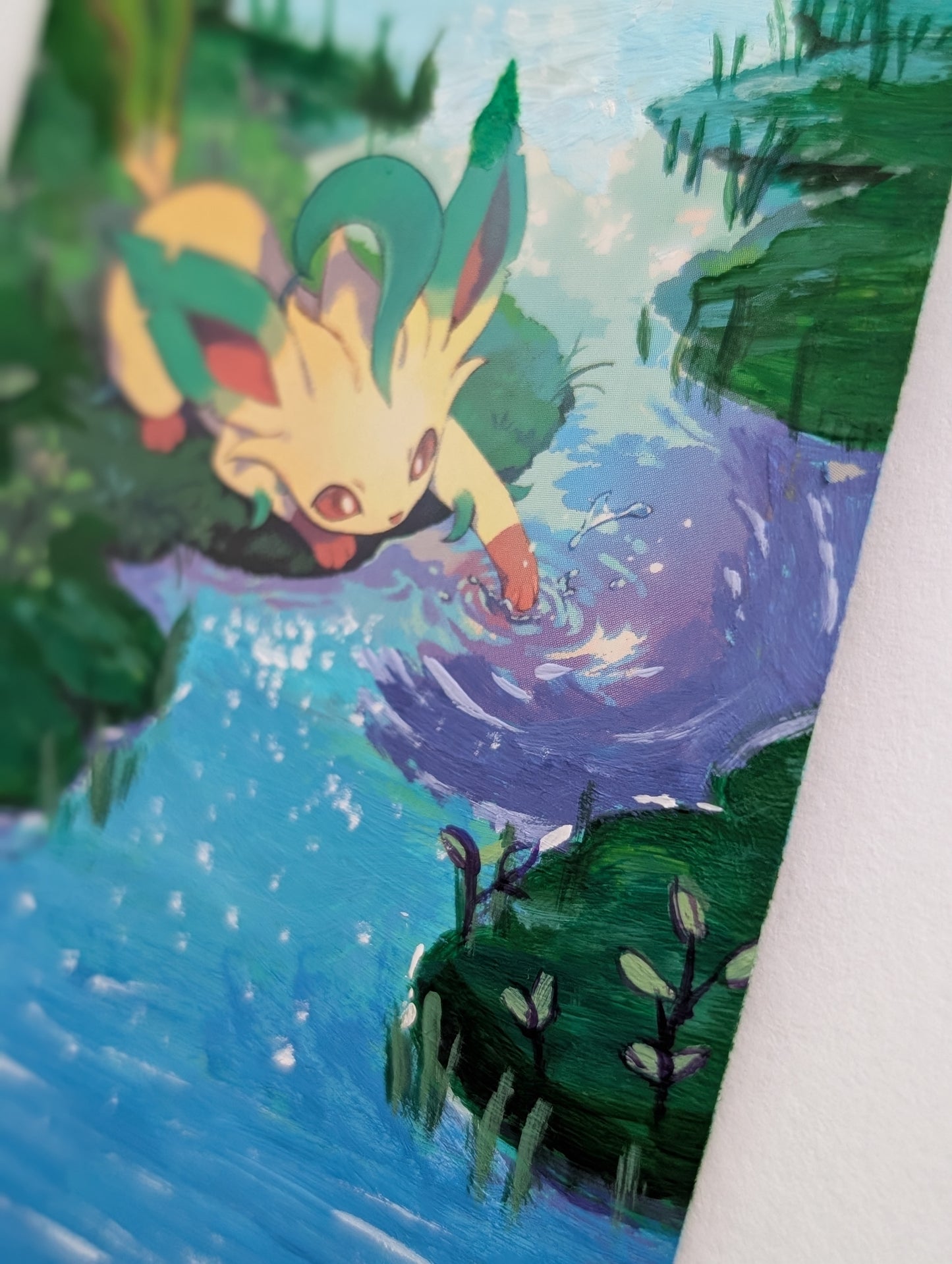 Leafeon Card Art Extended Painting