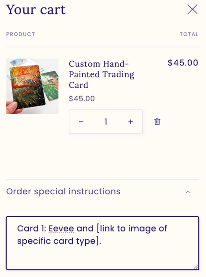 Custom Hand-Painted Trading Card