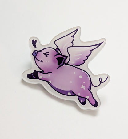 Squiggles the Flying Pig Pin