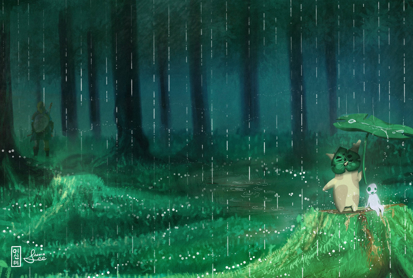 Forest Friends in the Rain